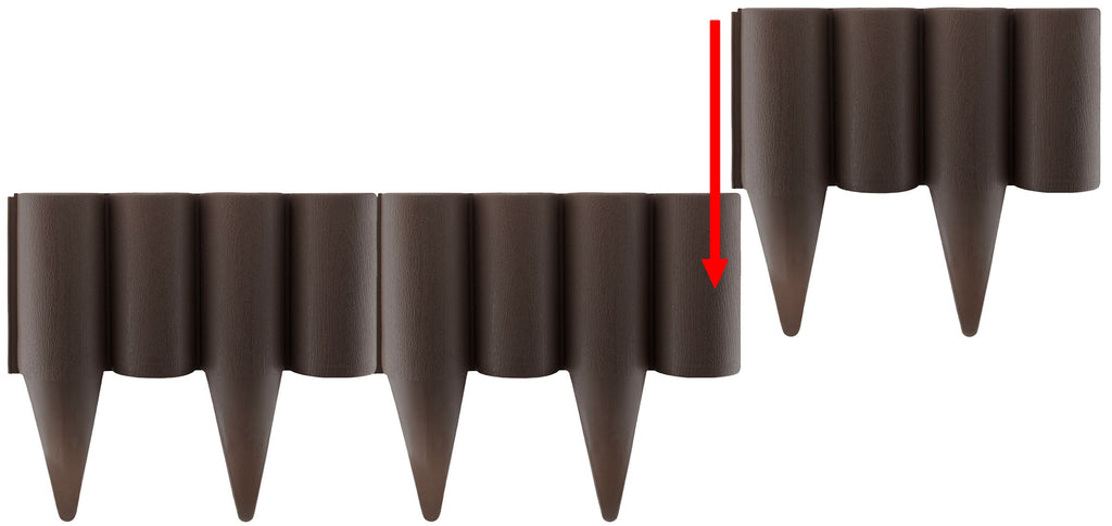 Lawn Edging, Plastic Palisade Wood Effect, 2.5m Box, Brown