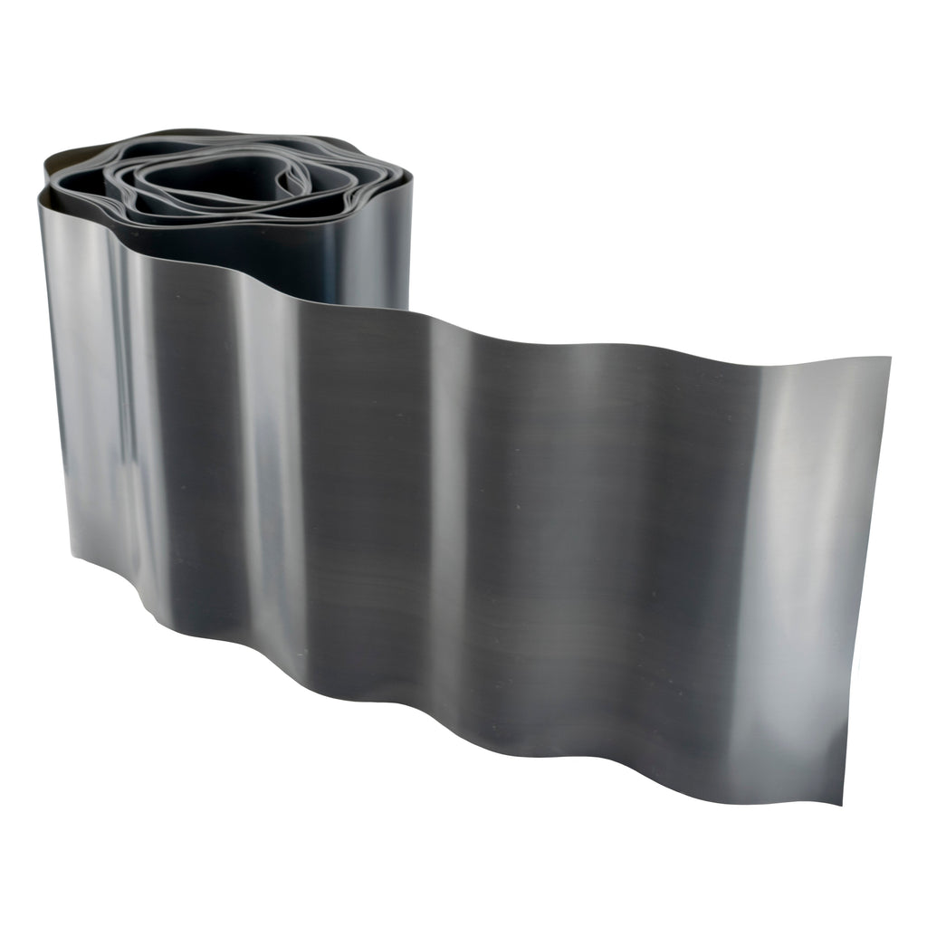 Wavy Plastic Garden Lawn Edging, H=20CM, L=9M, Gray