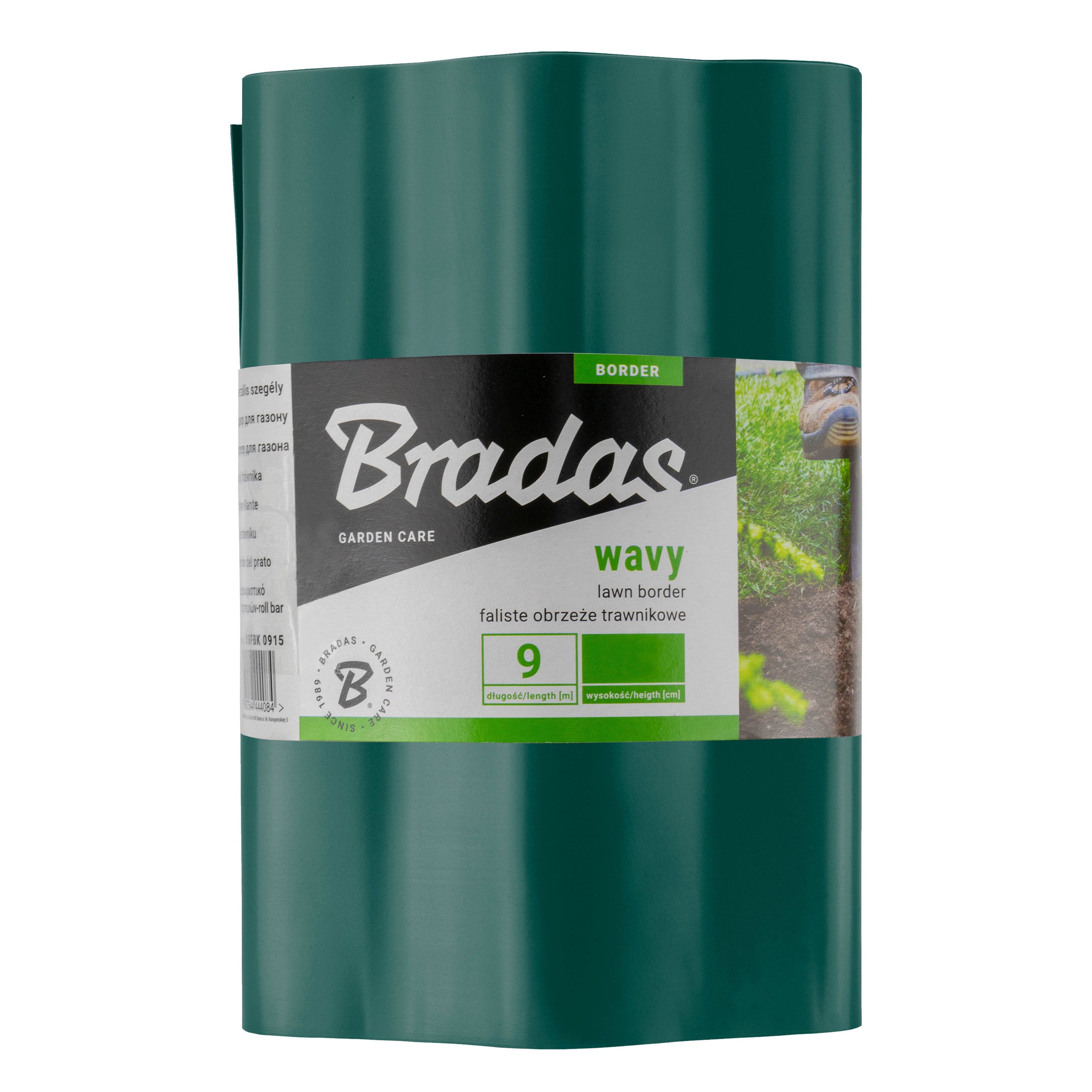 Wavy Plastic Garden Lawn Edging, H=10CM, L=9M, Green