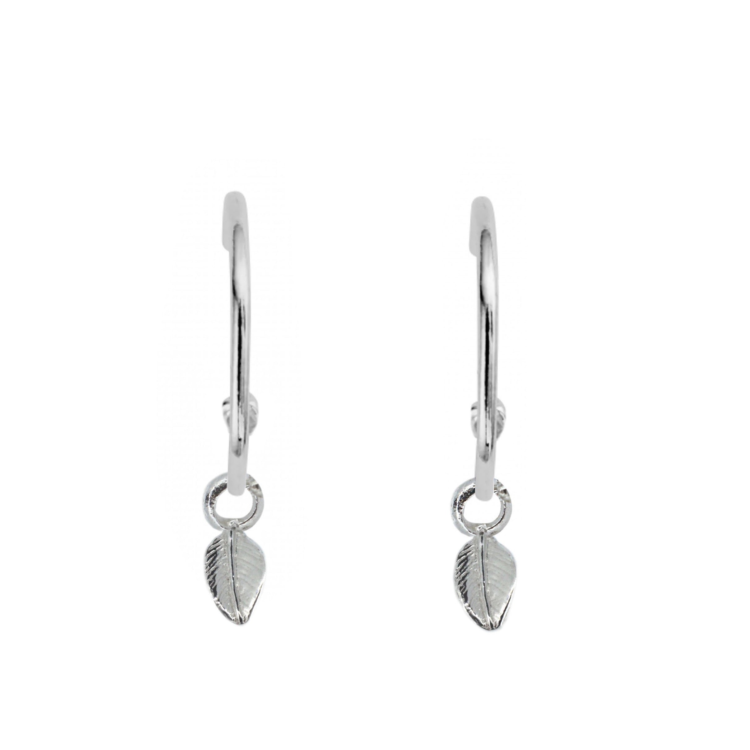 Leaf Charm Hoops