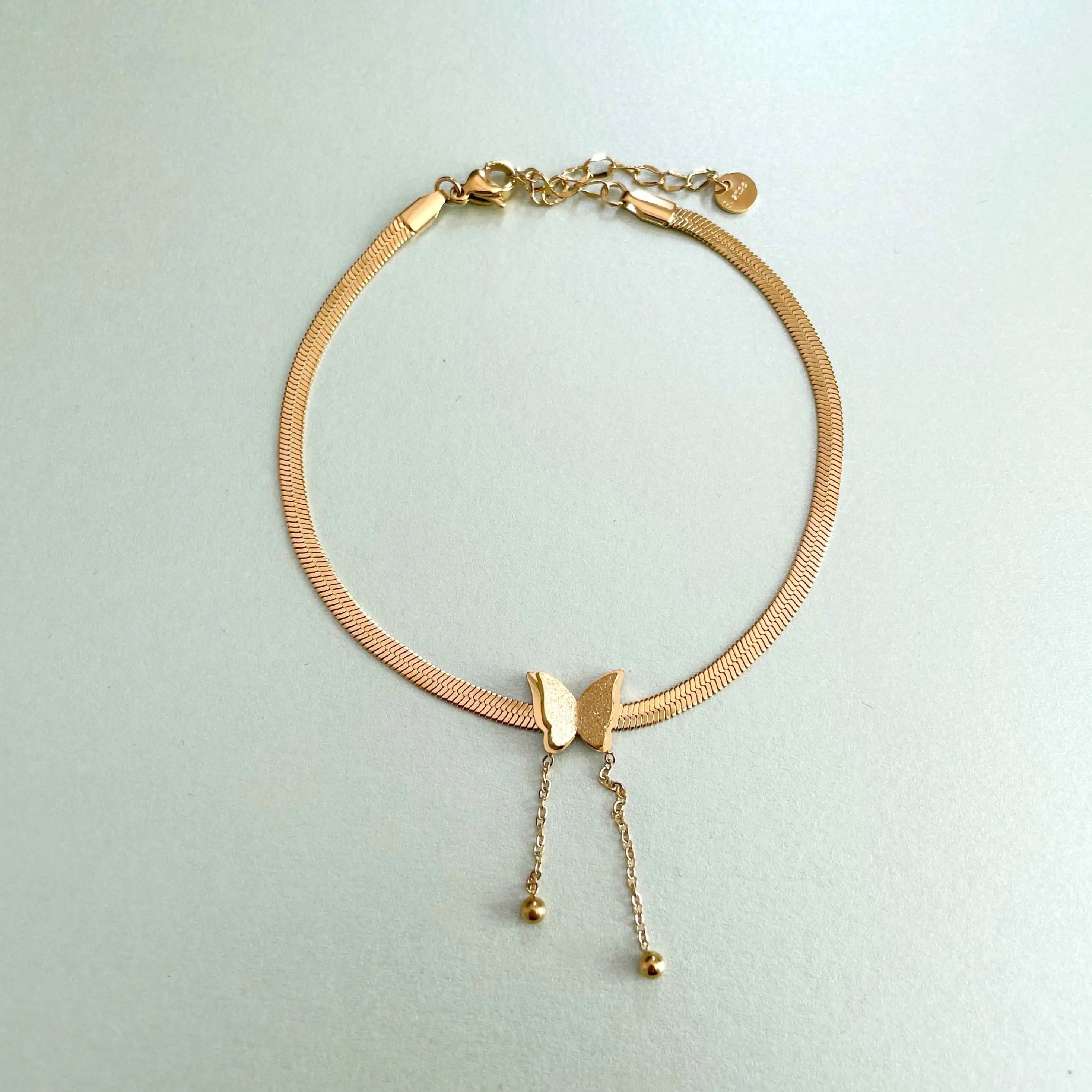 Zaari Luxe 18k Gold Plated Butterfly Anklet