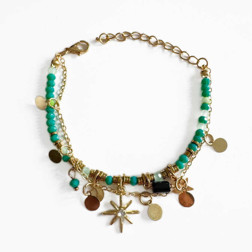 Gaia Boho Beaded Double Layer Bracelet