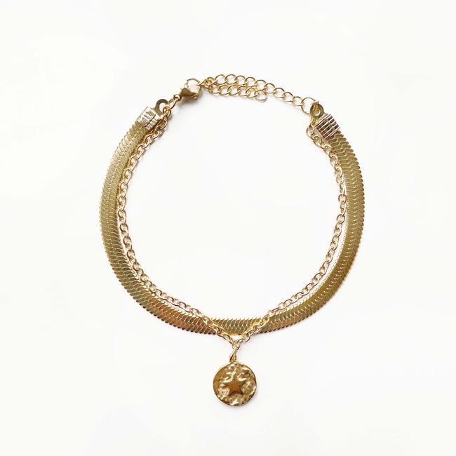Livia Double Chain Star Charm Bracelet