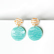 Lainey Acrylic Aqua Disc Earrings