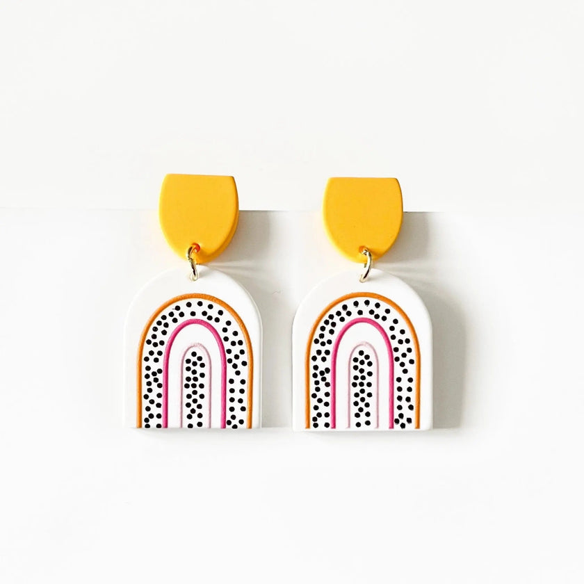 Ruby Rainbow Arch Earrings