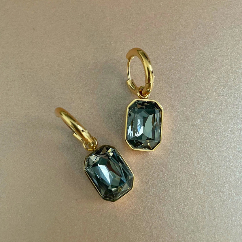 Rani Luxe 18k Gold Plated Smoke Jewel Earrings