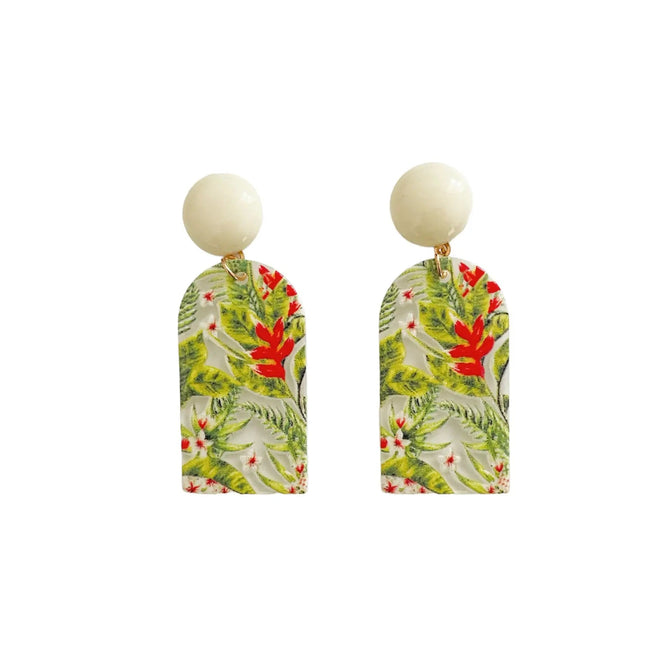 Transparente florale Ohrringe mit Efeu-Motiv
