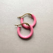 Anais Luxe 18k Gold Plated Pink Hoops