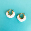 Lola Luxe 18k White Enamel Hoops