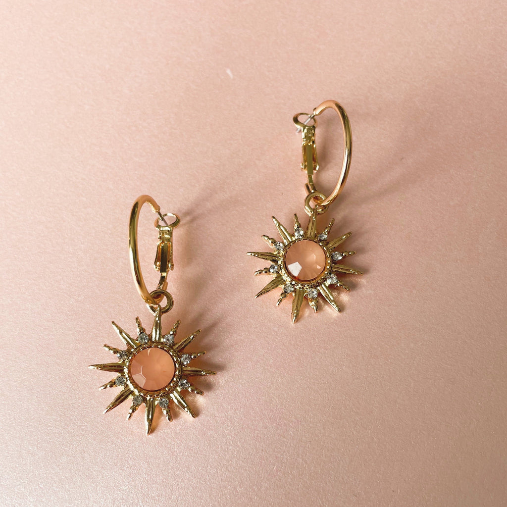 Pendientes de aro Solina Peach Gem