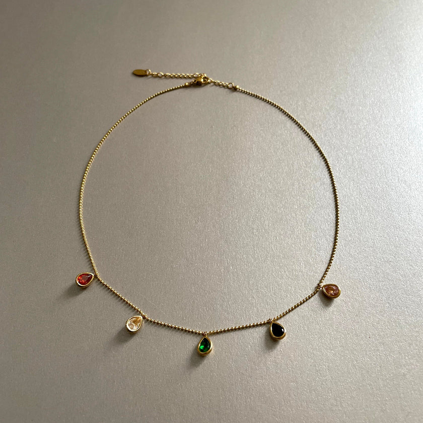 Emilia Luxe 18k Gold Plated Jewel Necklace