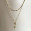 Sahara Luxe 18k Gold Plated Double Layer Sunburst Pendant Necklace