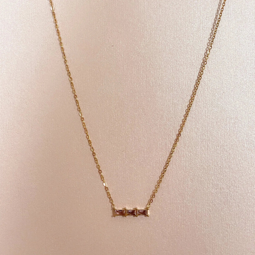 Gia Luxe 18k Gold Plated Blush Necklace