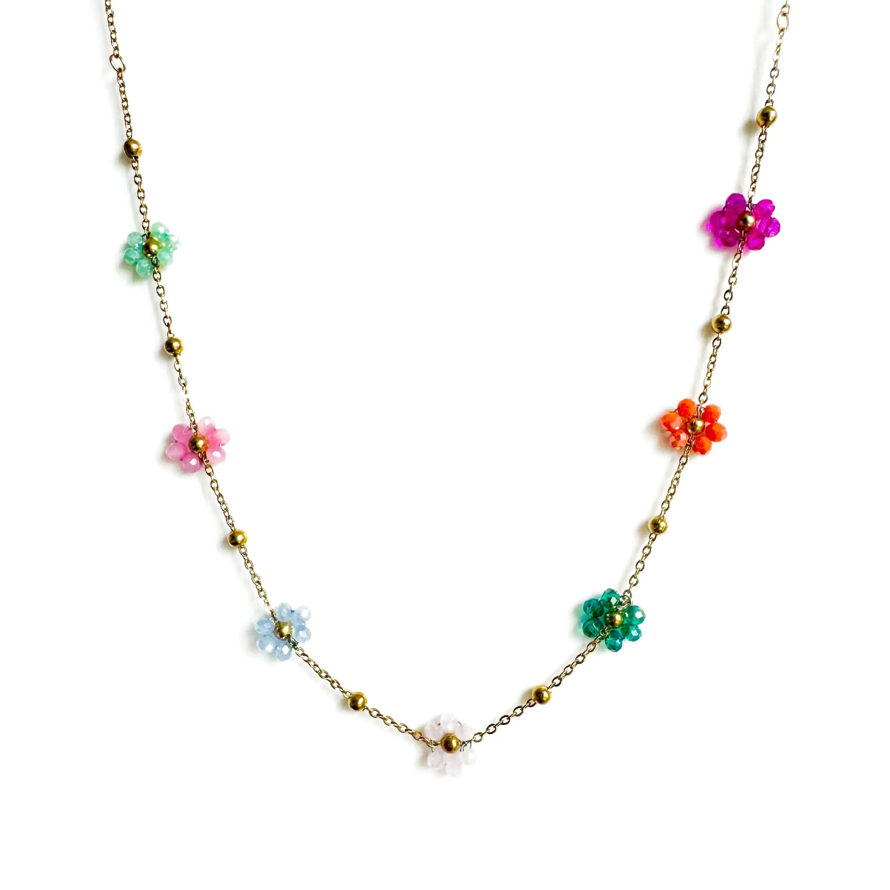 Collar de flores con cuentas multicolores Lucy
