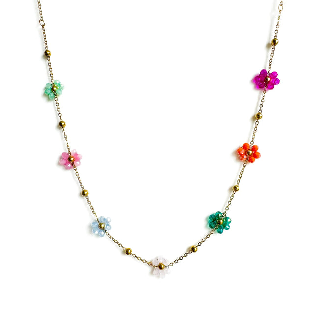 Collar de flores con cuentas multicolores Lucy