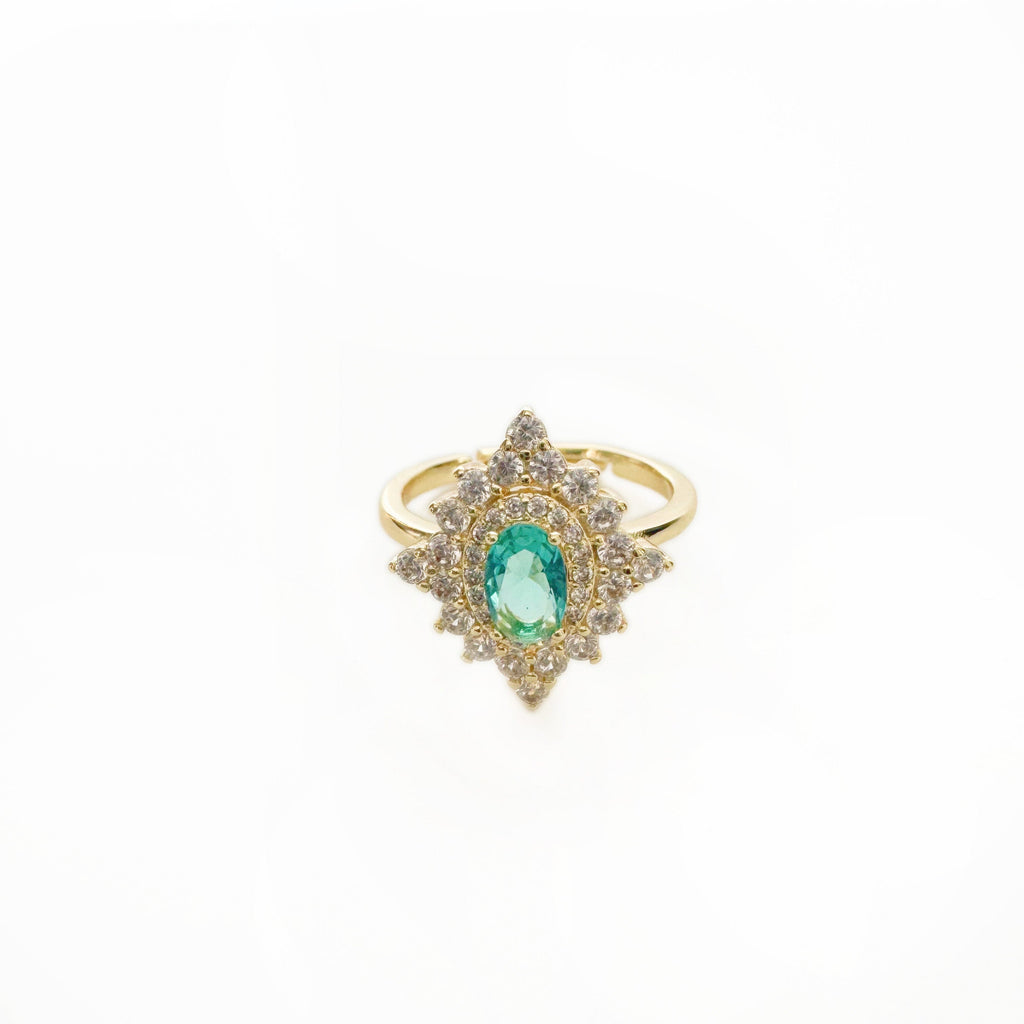 Anillo ajustable estilo vintage de piedra azul Florencia