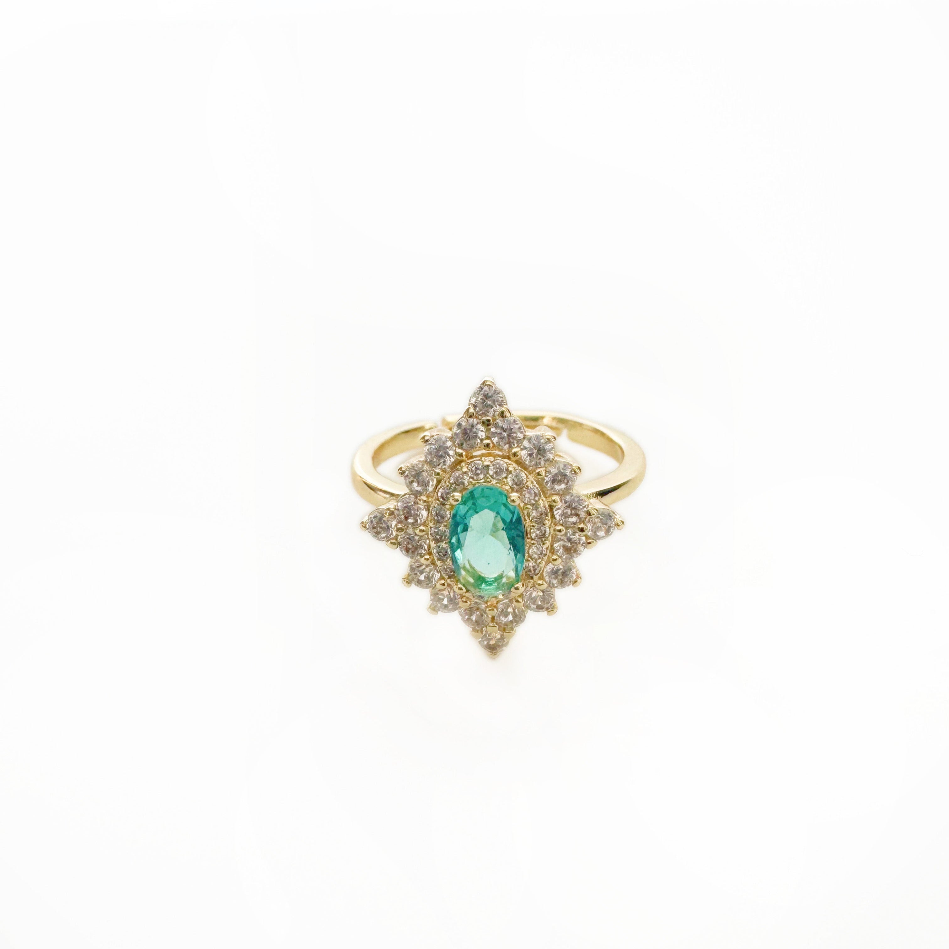Anillo ajustable estilo vintage de piedra azul Florencia