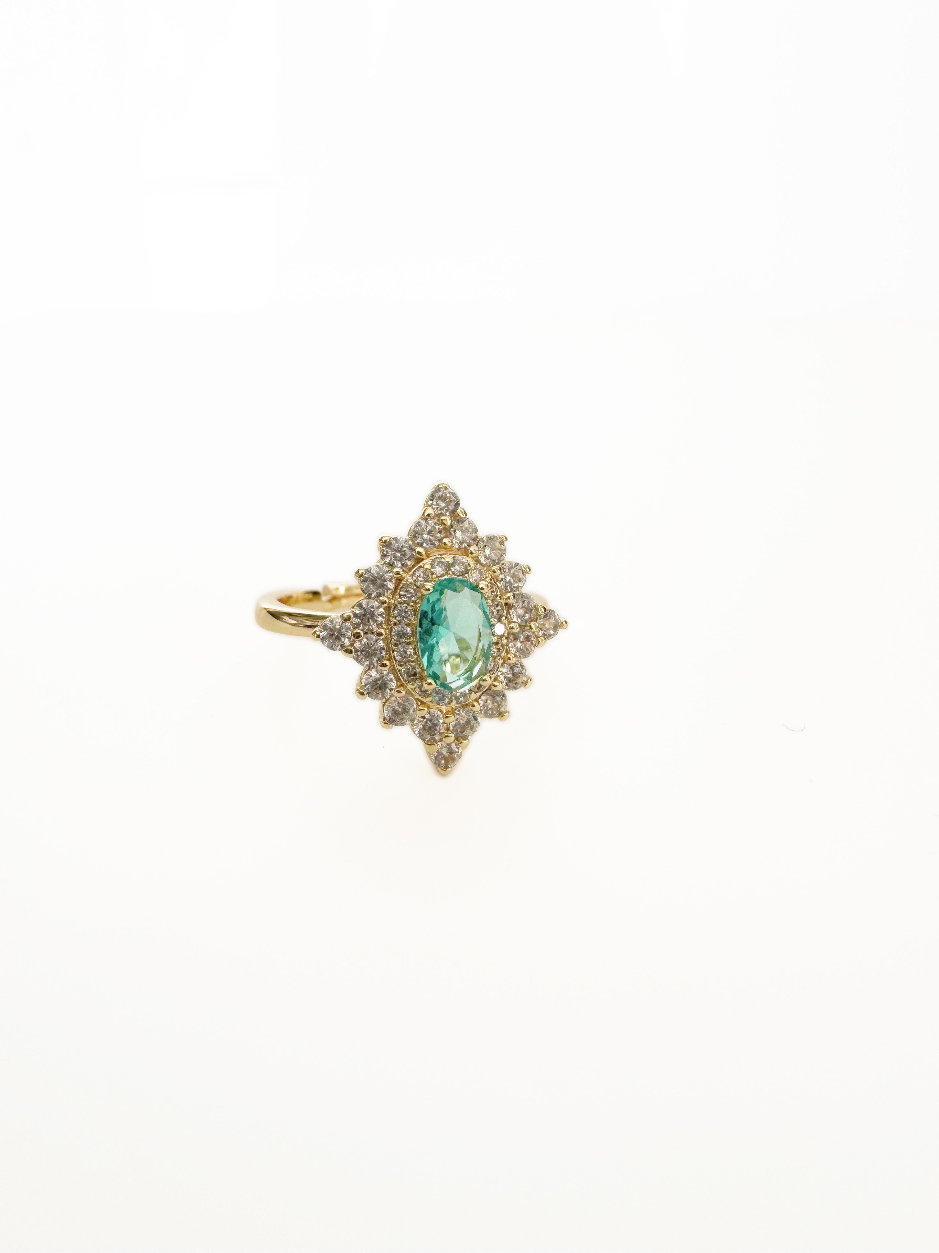 Anillo ajustable estilo vintage de piedra azul Florencia