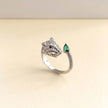 Suri Silver Tone Jewelled Panther Ring