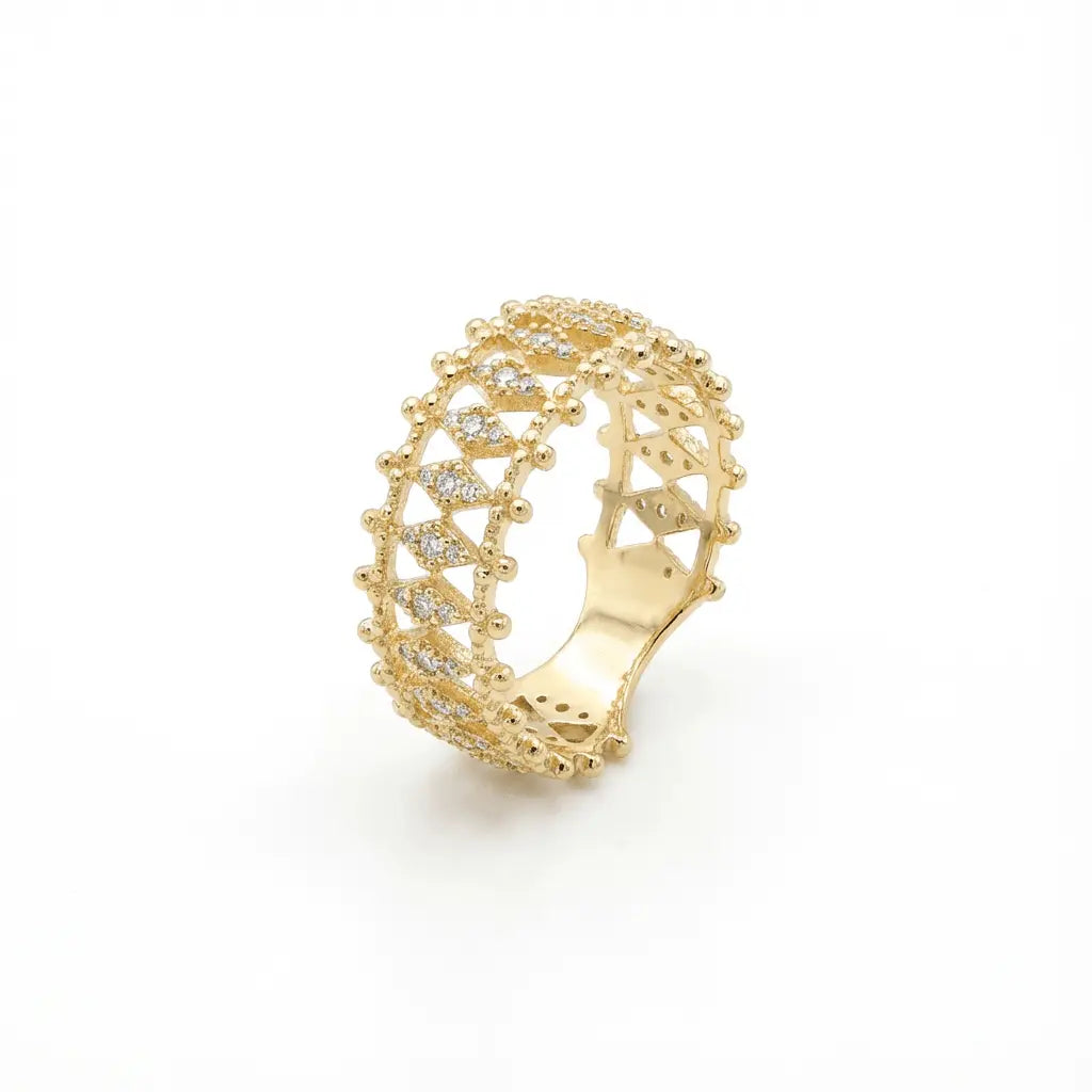 Solid Gold Ring – Lacework Elegance – 14ct Gold
