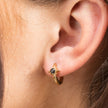 Large Black Star Huggie Earrings
