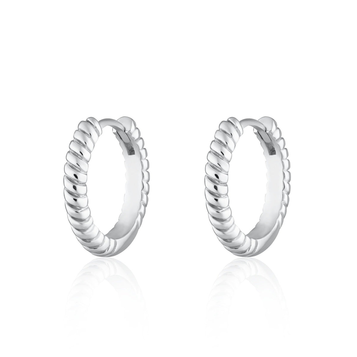 Large Twist Huggie Hoop Earrings