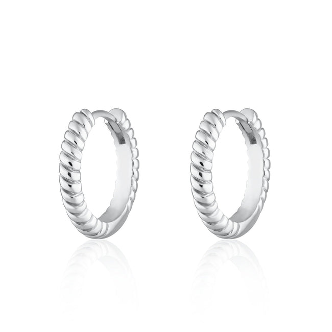 Large Twist Huggie Hoop Earrings