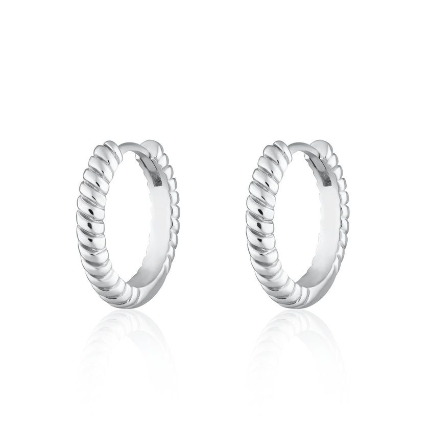 Large Twist Huggie Hoop Earrings