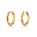 Large Twist Huggie Hoop Earrings