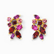 Large Red Gemstone Cluster Earrings in 18k Gold Vermeil