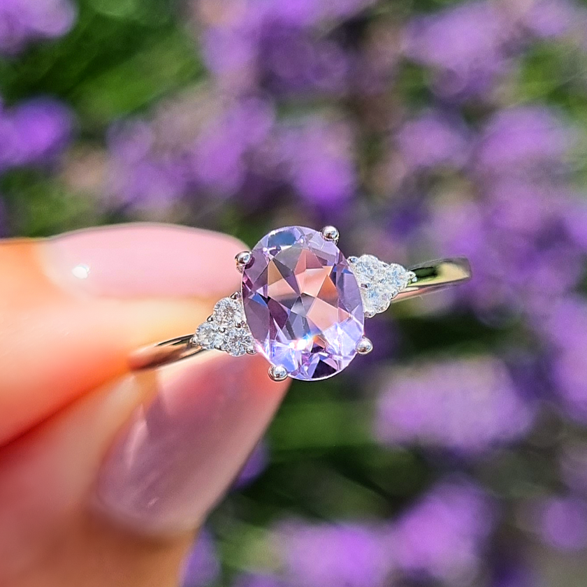 Komplettset – Amethyst-Schmuckset aus Sterlingsilber