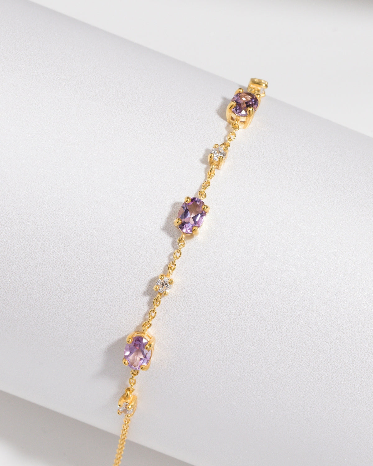 Komplettes Set - Amethystschmuckset in 18k Gold Vermeil