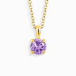 Collar con colgante solitario de amatista lavanda en vermeil de oro de 18k