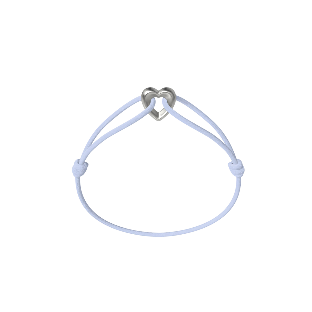 Silver Heart Cord Bracelet