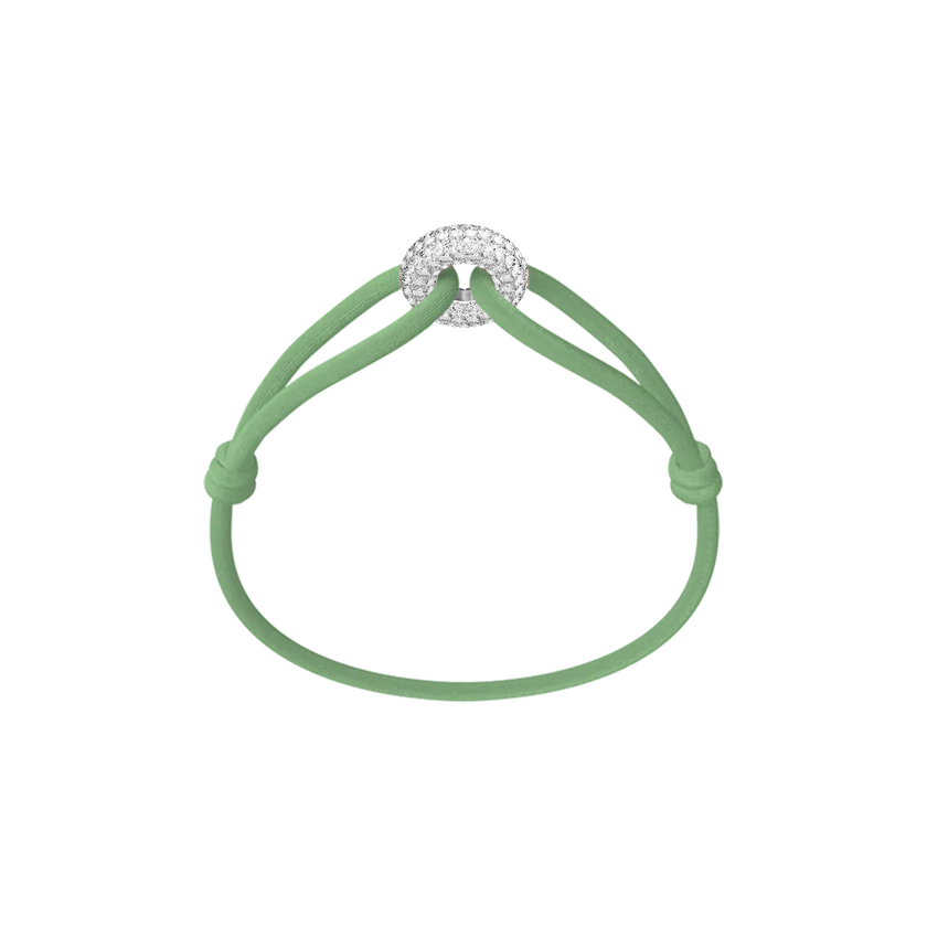 Silver Soho Pavé Cord Bracelet