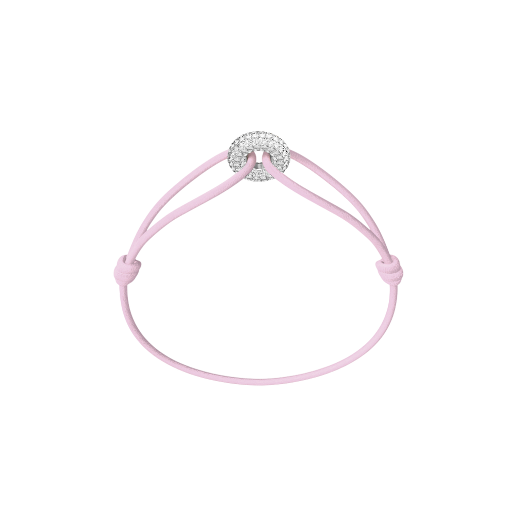 Mini Silver Soho Pavé Cord Bracelet
