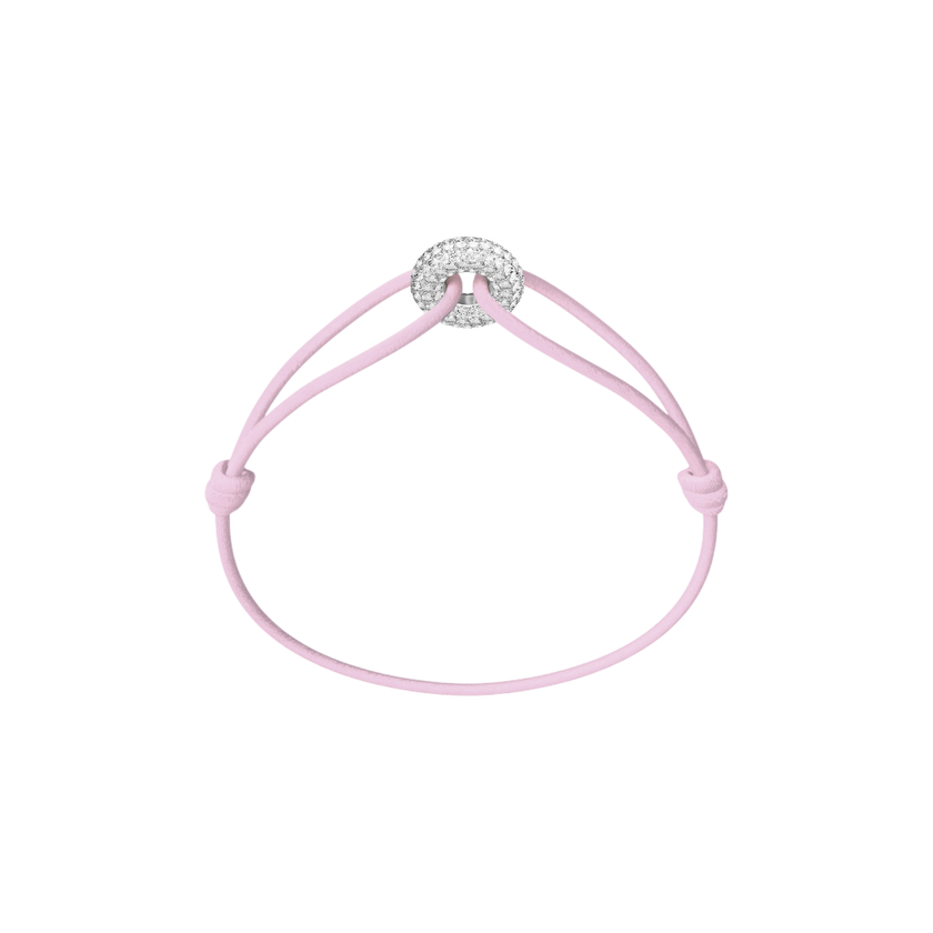 Mini Silver Soho Pavé Cord Bracelet