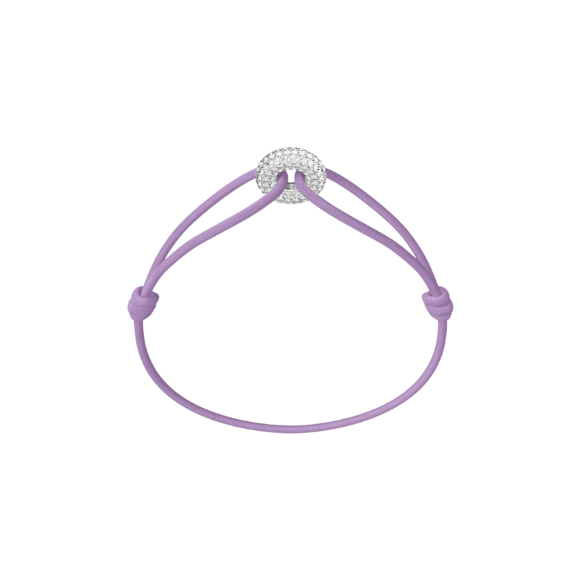 Mini Silver Soho Pavé Cord Bracelet
