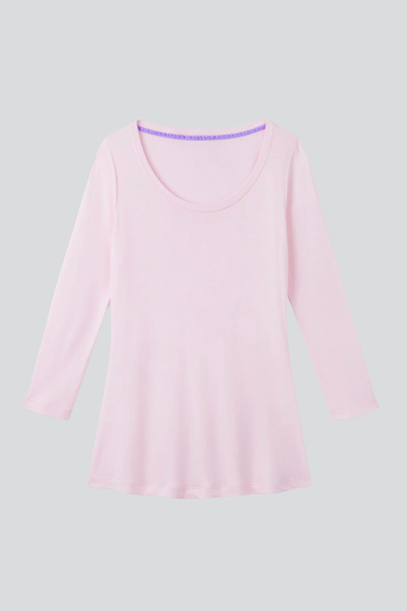 3/4 Sleeve Scoop Neck Cotton Modal T-Shirt