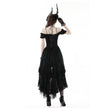 Dark in Love Lilinoe Goth Dress - Off Shoulder Lace-Up Back