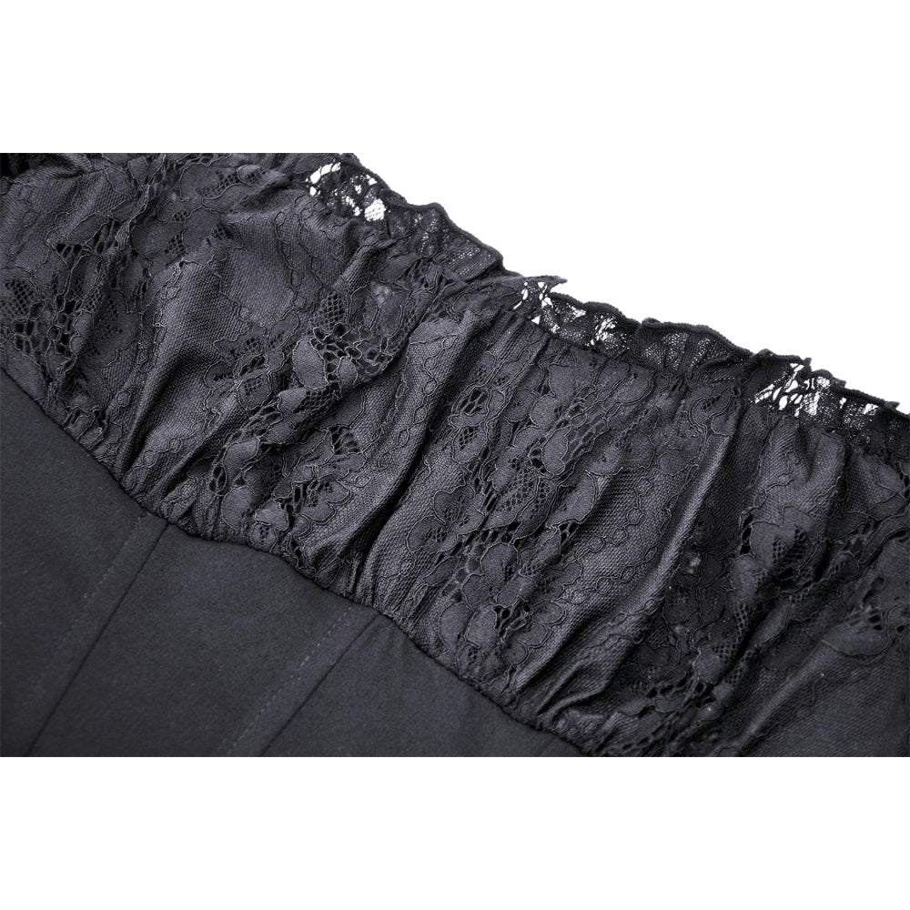 Dark in Love Lilinoe Goth Dress - Off Shoulder Lace-Up Back
