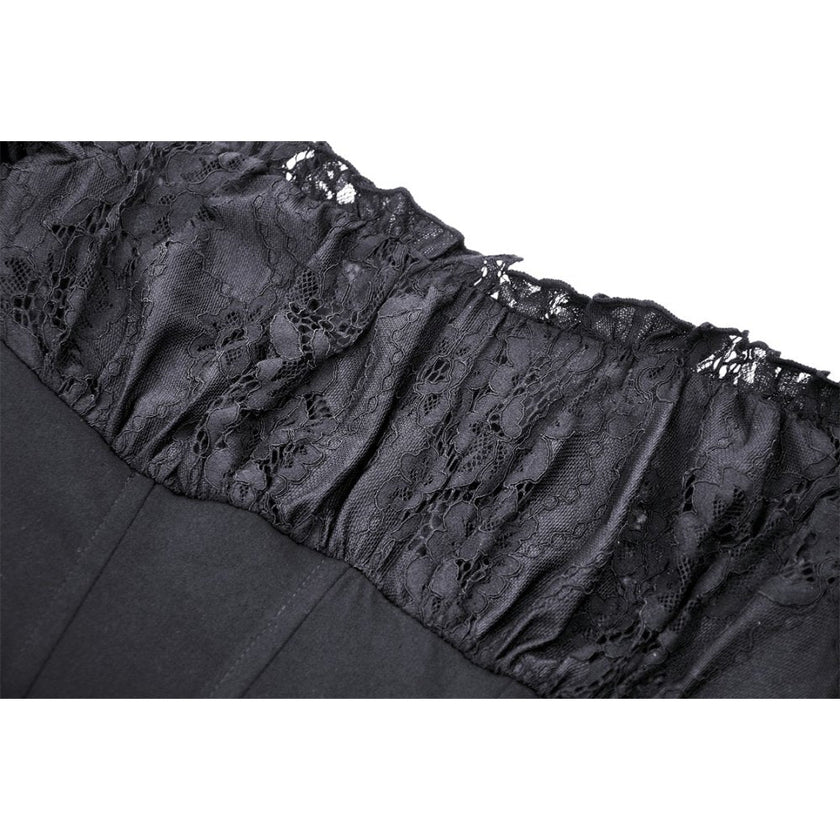 Dark in Love Lilinoe Goth Dress - Off Shoulder Lace-Up Back