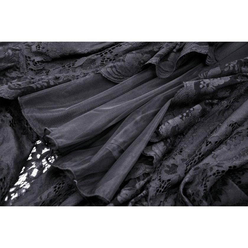 Dark in Love Lilinoe Goth Dress - Off Shoulder Lace-Up Back