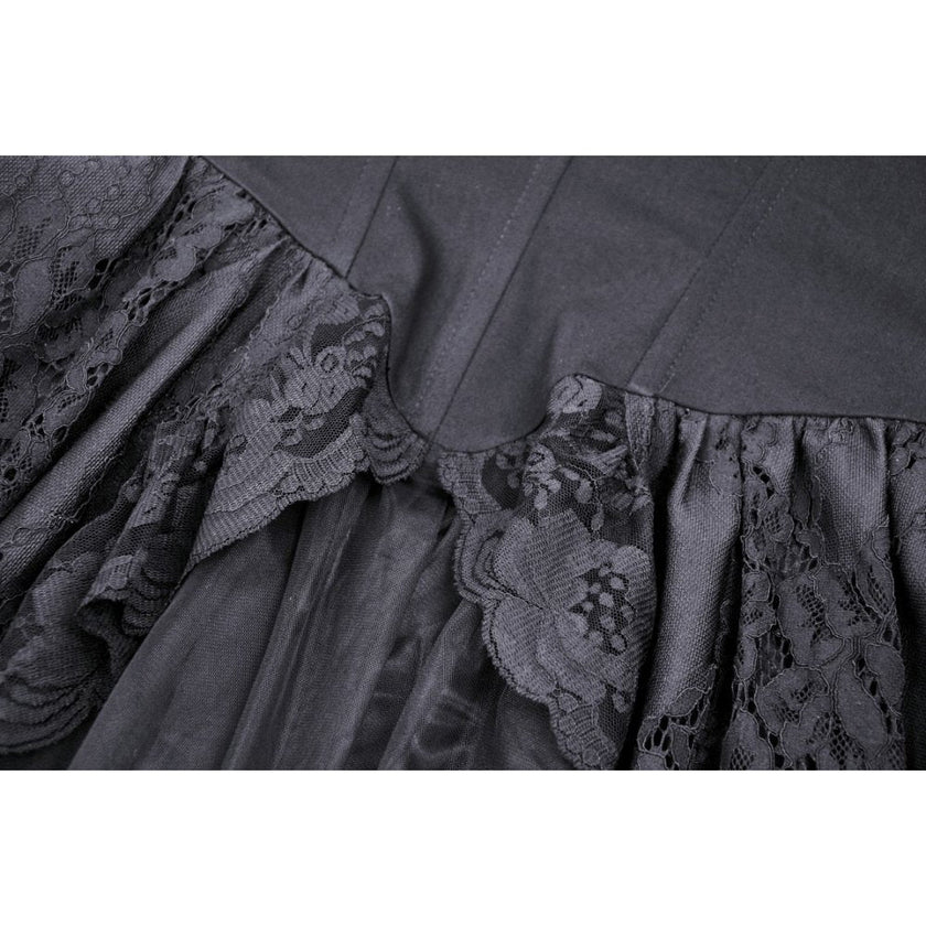 Dark in Love Lilinoe Goth Dress - Off Shoulder Lace-Up Back