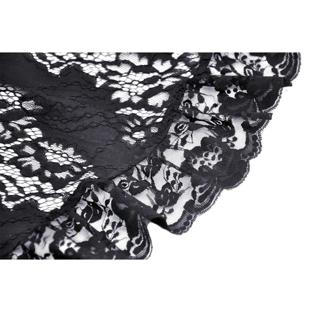 Dark in Love Lilinoe Goth Dress - Off Shoulder Lace-Up Back