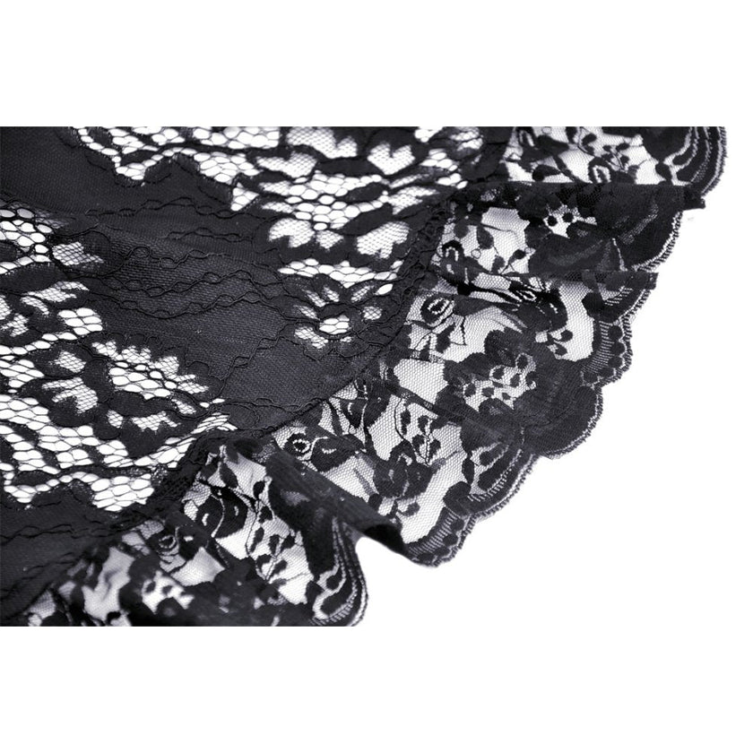 Dark in Love Lilinoe Goth Dress - Off Shoulder Lace-Up Back