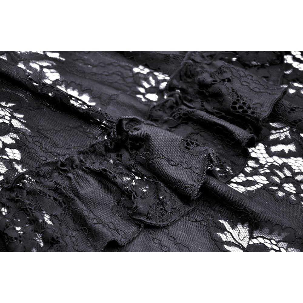 Dark in Love Lilinoe Goth Dress - Off Shoulder Lace-Up Back