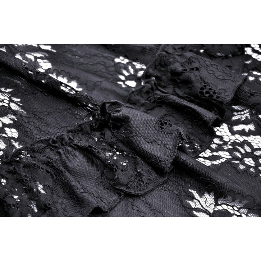 Dark in Love Lilinoe Goth Dress - Off Shoulder Lace-Up Back