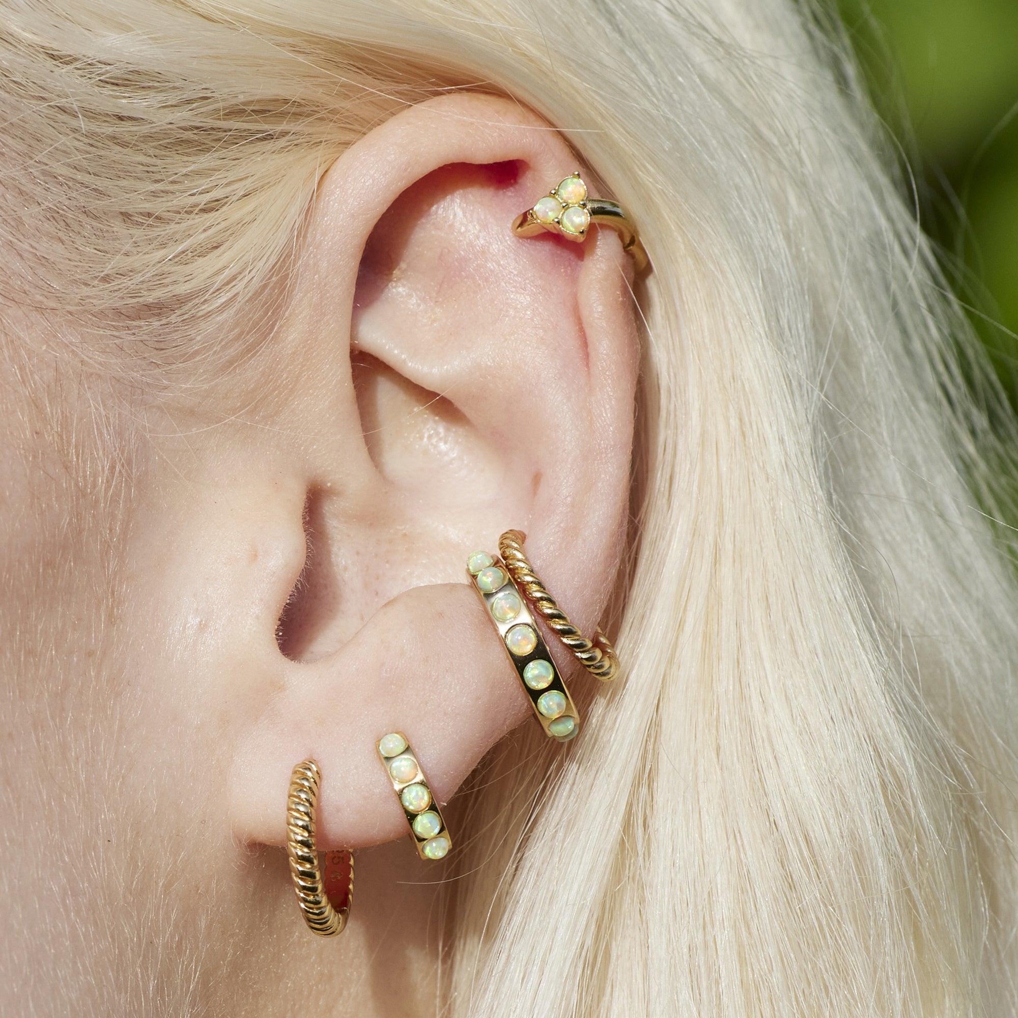 Large Twist Huggie Hoop Earrings