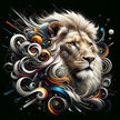 Lion's Abstract Majesty Canvas